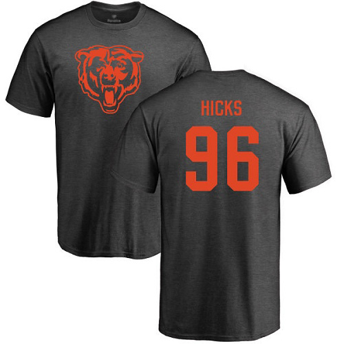 Chicago Bears Men Ash Akiem Hicks One Color NFL Football #96 T Shirt->chicago bears->NFL Jersey